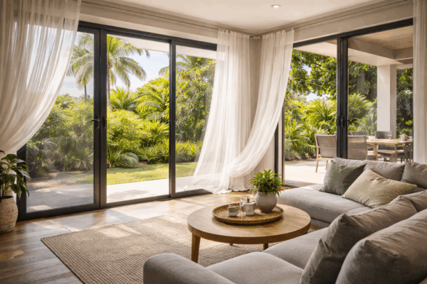 Cheap Security Screens Vs Crimsafe: The Long Term Cost Difference 7 Open Windows With Crimsafe Security Screens Allowing Airflow And Natural Light In A Brisbane Home Living Area.