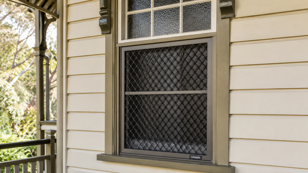 Can Crimsafe Be Installed On Older Homes Or Unusual Windows 6 Heritage Timber Window Fitted With A Custom Crimsafe Security Screen.