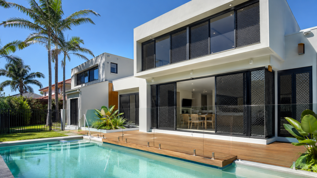 Security Screens Gold Coast 5 Modern Gold Coast Home Fitted With Security Screen Doors And Window Screens.